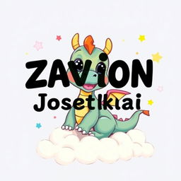 A vibrant cartoon baby dragon, colorful and cute, with large expressive eyes and vibrant scales