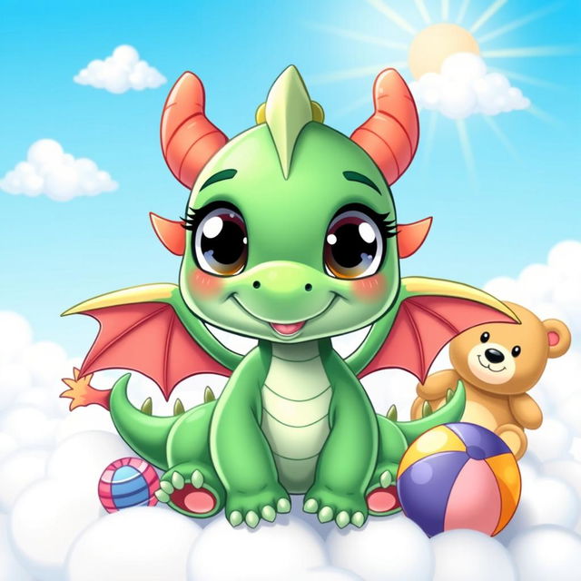 A cute cartoon baby dragon named Zavion J