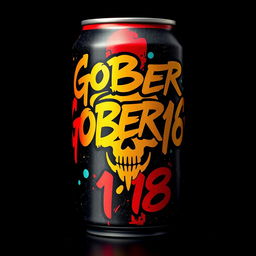 A close-up of a KFC can featuring vibrant, eye-catching graffiti reading 'GOBER168' in bold, artistic letters