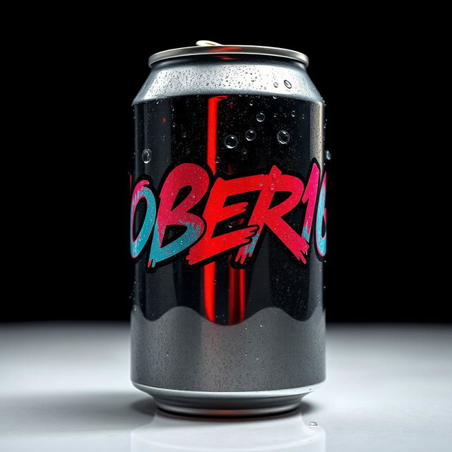 A close-up view of a soda can featuring graffiti-style lettering that reads "GOBER168" artistically displayed on the front