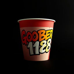A KFC bucket with vivid graffiti featuring the text 'GOBER168' artistically spray-painted on the side