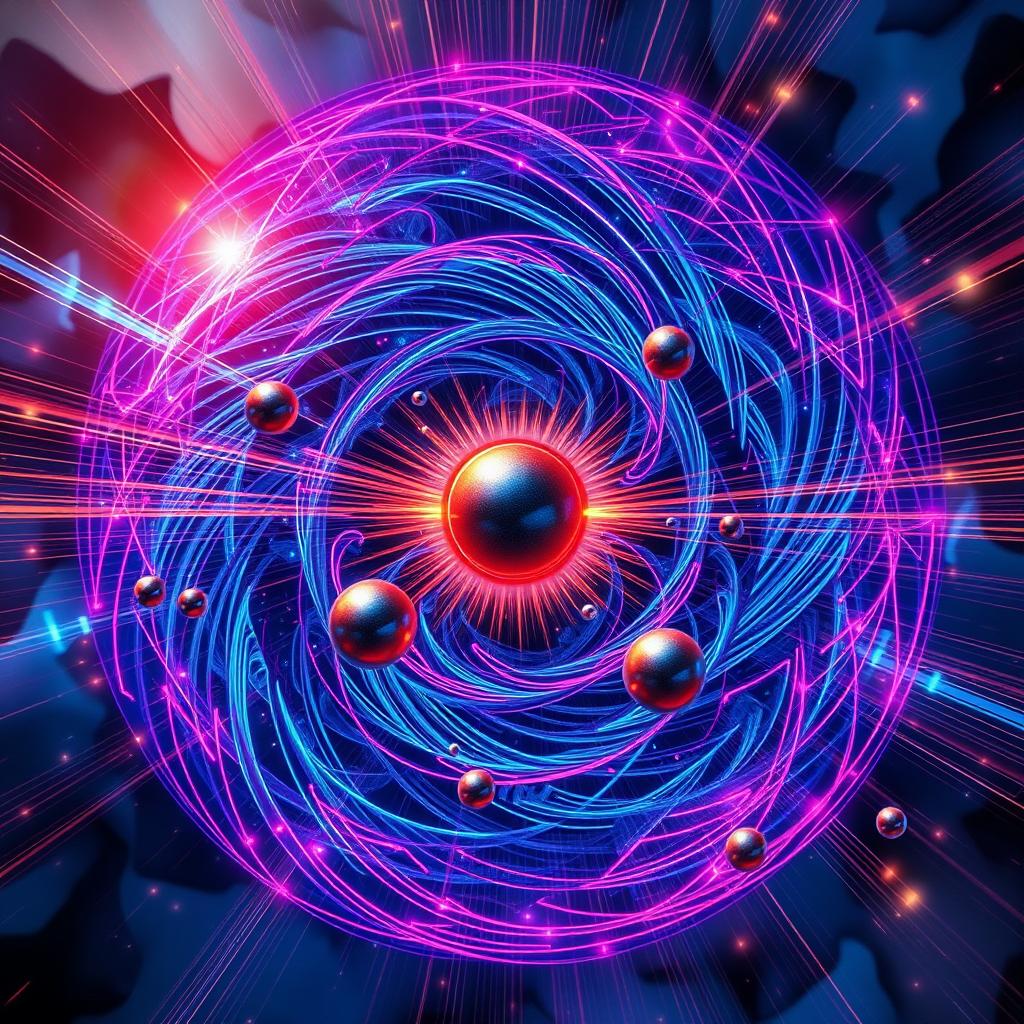 An artistic representation of the Magneto Alaric effect, showcasing an intricate swirling pattern of magnetism around a central figure