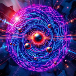 An artistic representation of the Magneto Alaric effect, showcasing an intricate swirling pattern of magnetism around a central figure