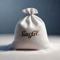 A hyper-realistic digital art piece depicts a sack of sugar