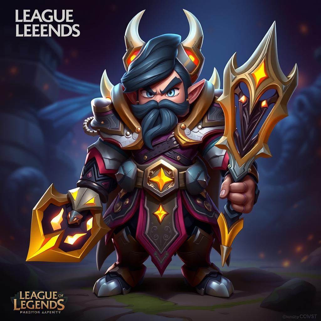 A 3D champion character inspired by League of Legends, featuring a unique and original design