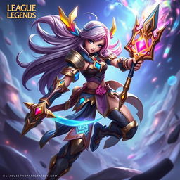 A 3D girl champion character inspired by League of Legends, featuring an original design