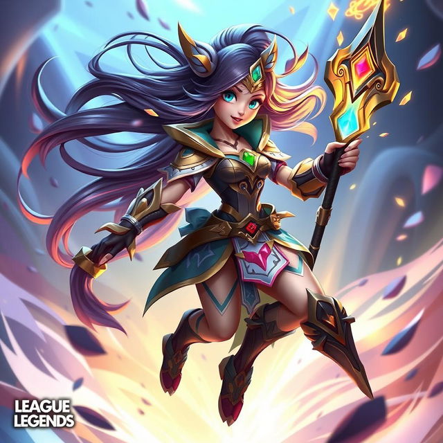 A 3D girl champion character inspired by League of Legends, featuring an original design