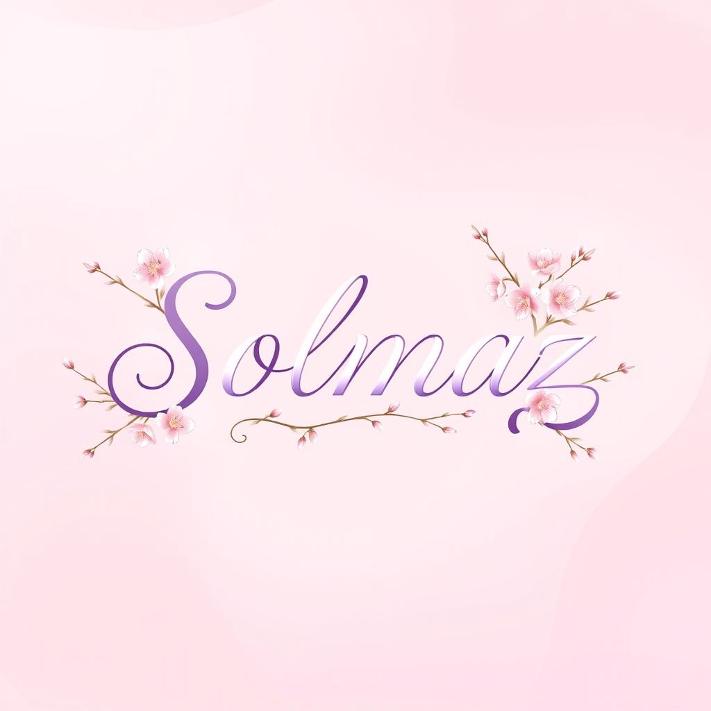 A beautifully designed artwork featuring the name 'Solmaz' written in elegant cursive