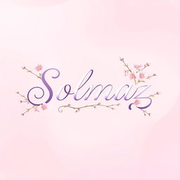 A beautifully designed artwork featuring the name 'Solmaz' written in elegant cursive