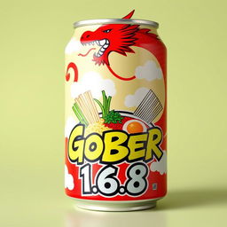 A vibrant ramen bowl can with graffiti style lettering that says "GOBER 1