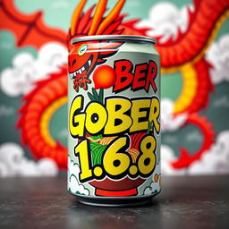 A vibrant ramen bowl can with graffiti style lettering that says "GOBER 1
