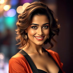 A portrait of Bollywood actress Taapsee Pannu, showing her in an elegant pose with a confident smile