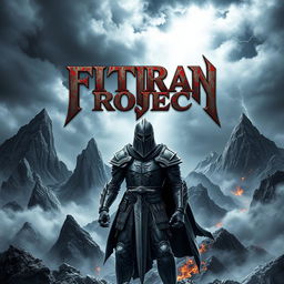 A striking metal album cover for the band 'FITRAN PROJECK', showcasing a dark and powerful aesthetic