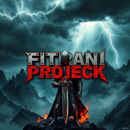A striking metal album cover for the band 'FITRAN PROJECK', showcasing a dark and powerful aesthetic
