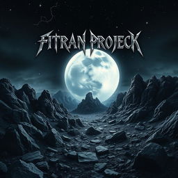 A striking album cover design for a metal band named 'FITRAN PROJECK'