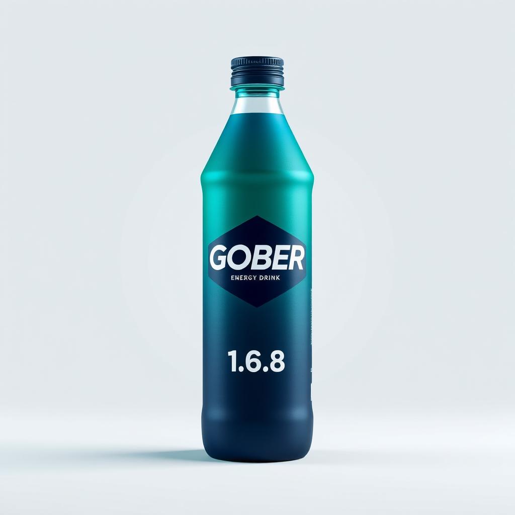 A sleek energy drink bottle displaying a bold and modern logo with the name 'GOBER 1