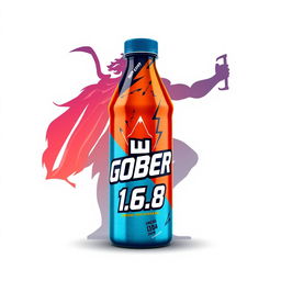 A vibrant and striking energy bottle design prominently featuring the logo 'GOBER 1