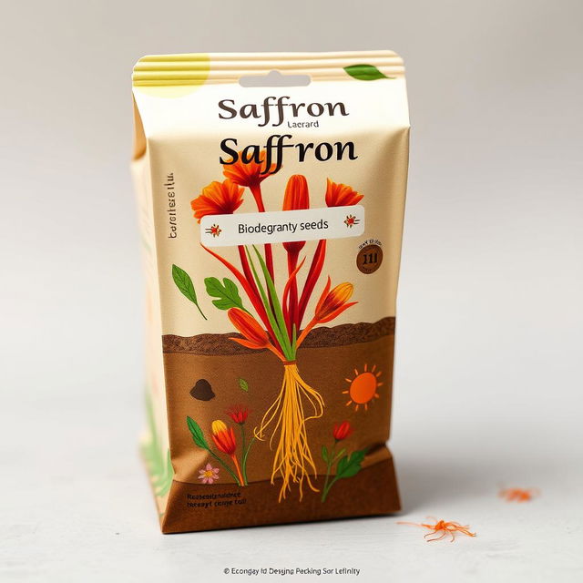 A conceptual design for saffron packaging that is eco-friendly and functional