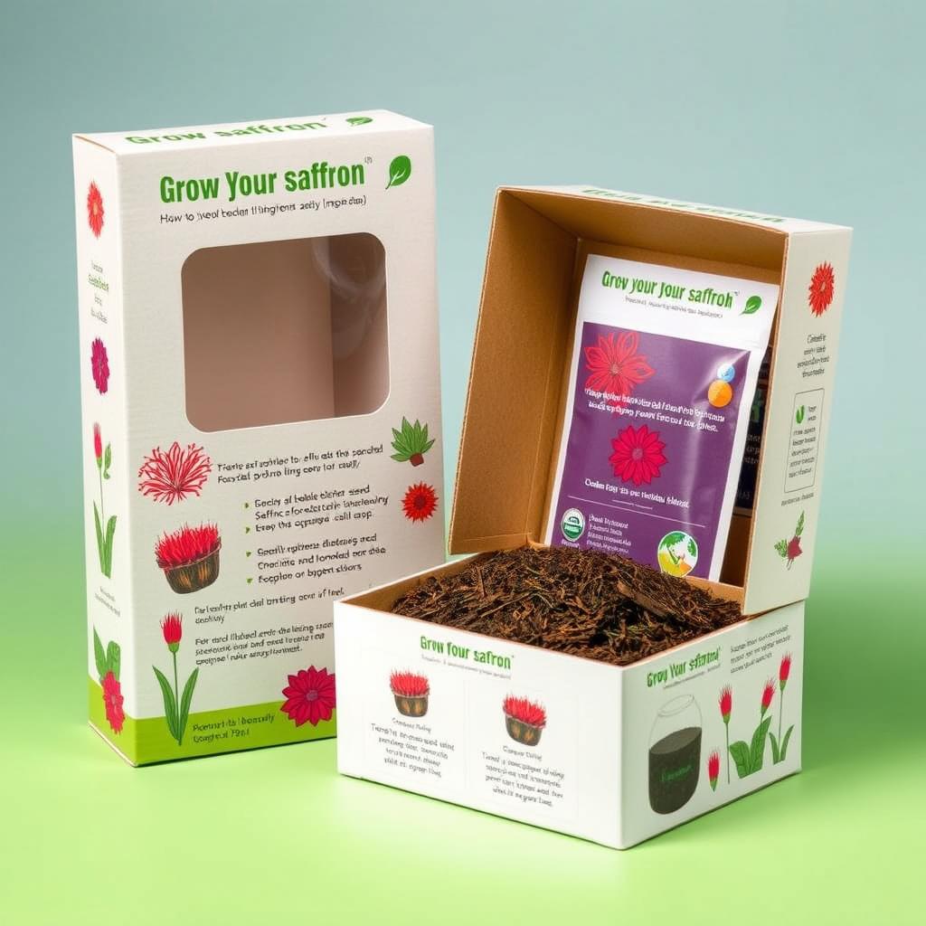 An innovative saffron packaging concept designed for easy cultivation