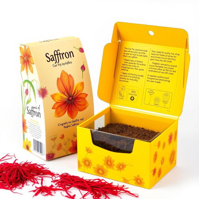 Design a creative and eco-friendly packaging concept for saffron that allows consumers to cultivate their own saffron