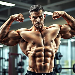 A muscular person showcasing a strong physique, striking a powerful pose