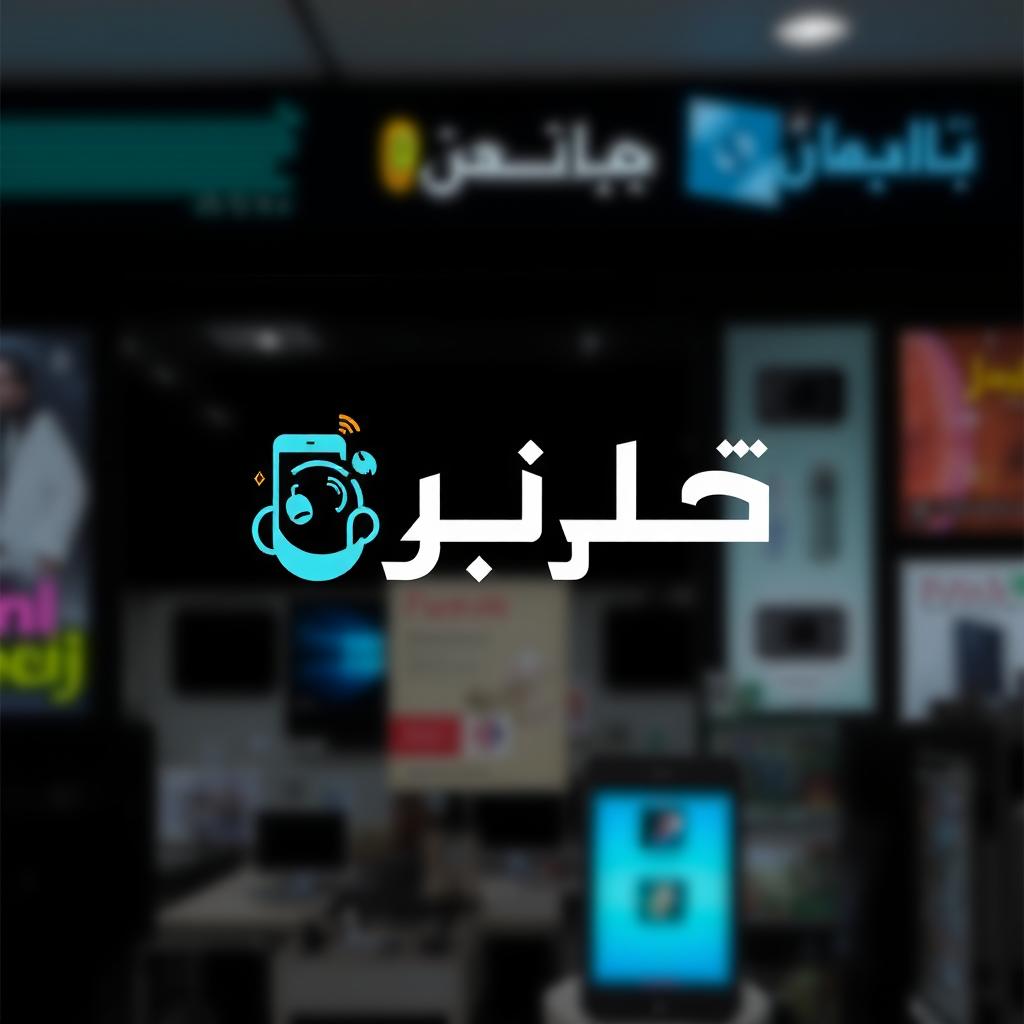 Logo design for a store called "المنذر ستور" featuring a modern and sleek Arabic script