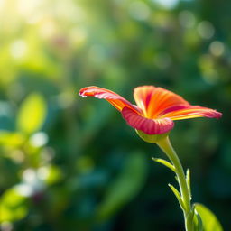 A single vibrant flower in full bloom, showcasing its vivid colors and intricate details