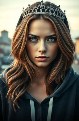 A captivating novel poster featuring a woman wearing a stylish hoodie