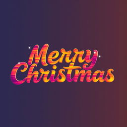 An artistic representation of the words 'Merry Christmas', with each letter designed individually