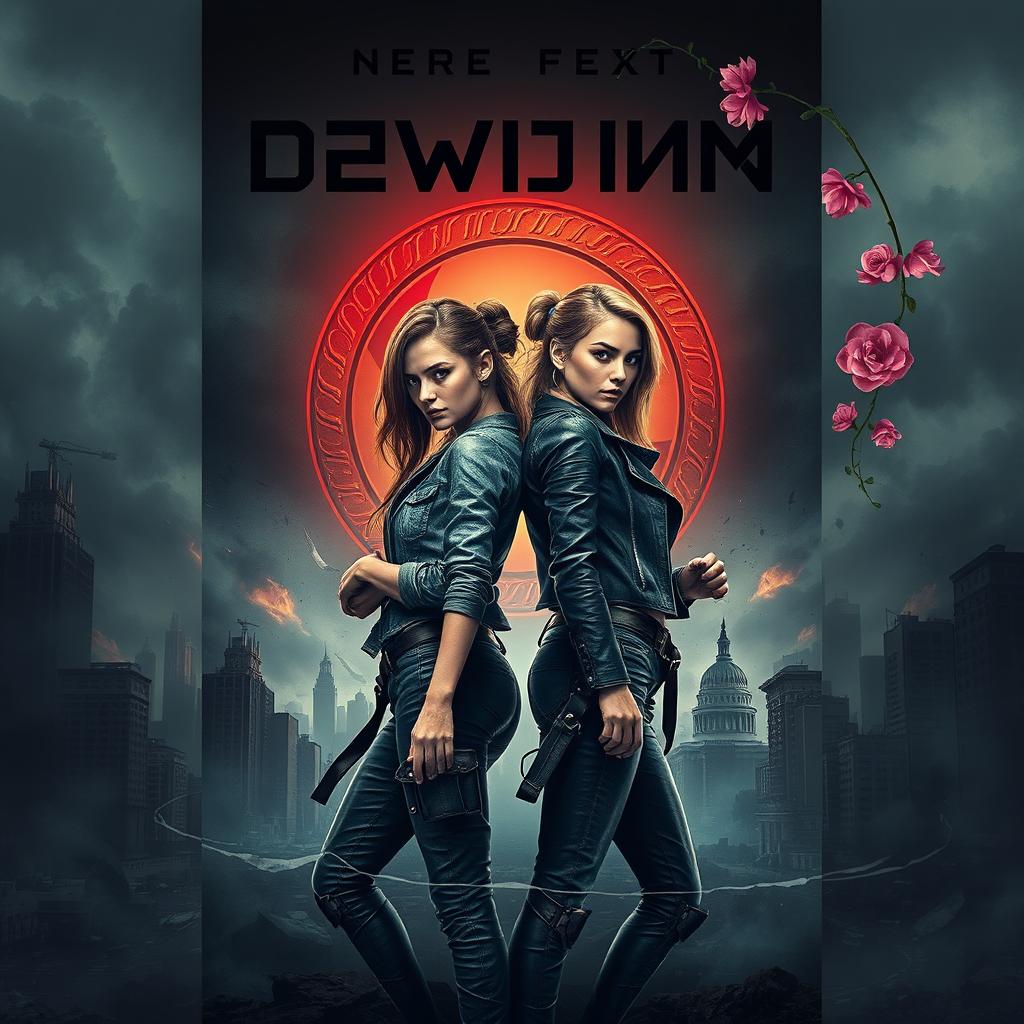 A captivating book cover design that combines elements from popular dystopian themes like 'The Hunger Games' and 'Divergent'