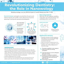 An engaging informational poster for a workshop focused on the application of nanotechnology in dentistry