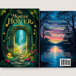 A stunning double book cover design for a novel, featuring a front and back cover