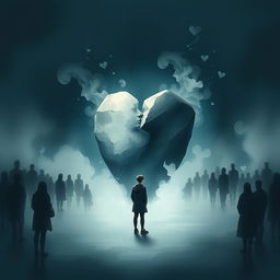 A surreal, emotive scene depicting the essence of unspoken love and longing