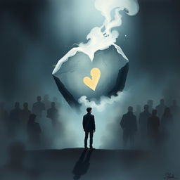 A surreal, emotive scene depicting the essence of unspoken love and longing
