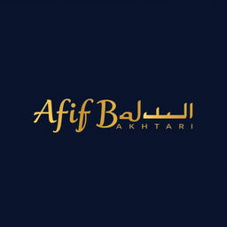 A modern and elegant logo design for the name 'Afif Bakhtari'