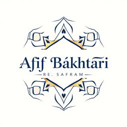 A modern and elegant logo design for the name 'Afif Bakhtari'