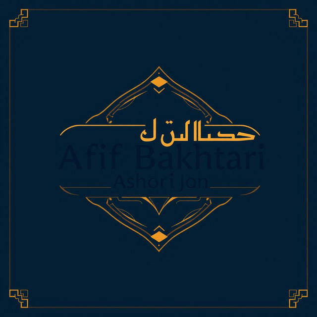 A modern and elegant logo design for the name 'Afif Bakhtari'