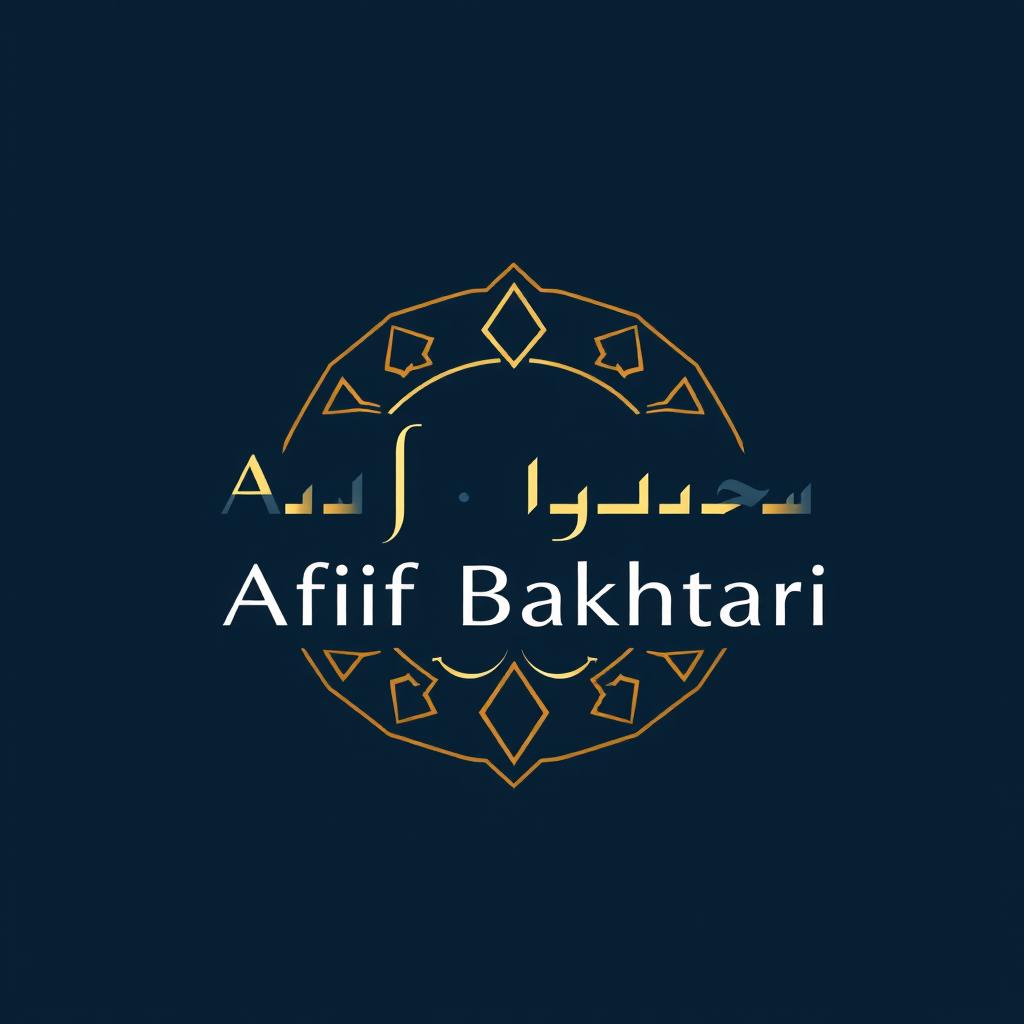 A modern and elegant logo design for the name 'Afif Bakhtari'