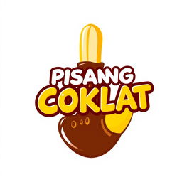 A creative logo design featuring the text 'PISANG COKLAT KRISPY' in a playful and modern font