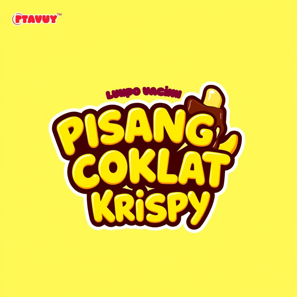 A creative logo design featuring the text 'PISANG COKLAT KRISPY' in a playful and modern font