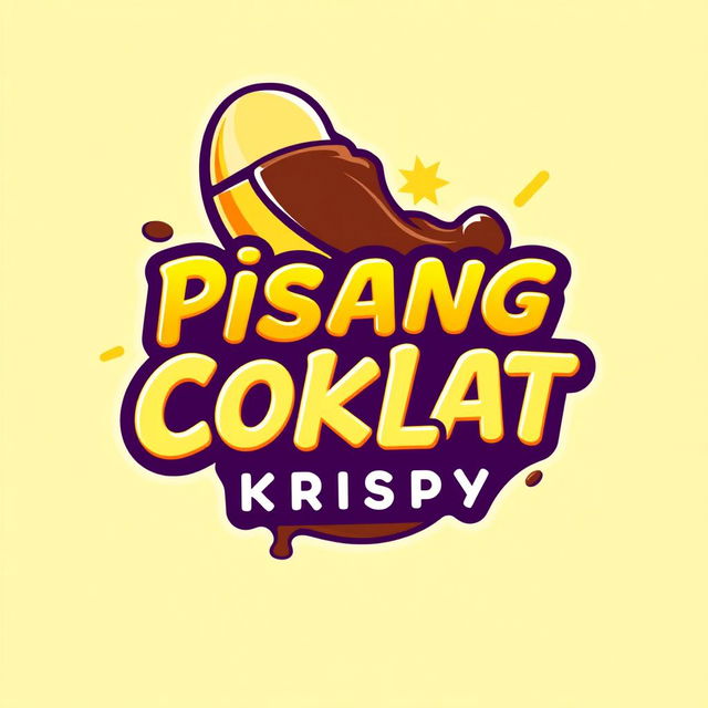 A creative logo design featuring the text 'PISANG COKLAT KRISPY' in a playful and modern font