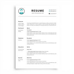 A photo of a resume template with a clean and professional layout