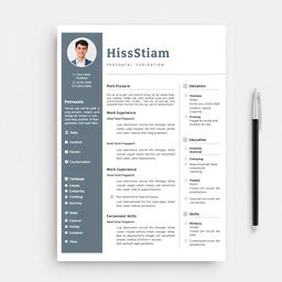 A photo of a resume template with a clean and professional layout