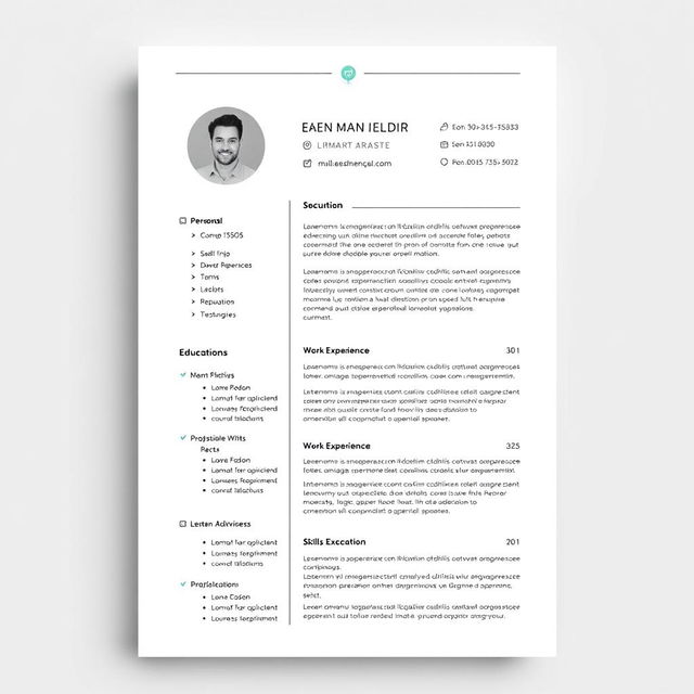 A photo of a resume template with a clean and professional layout