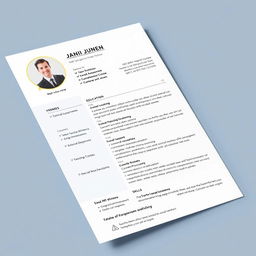 A photo of a resume template with a clean and professional layout