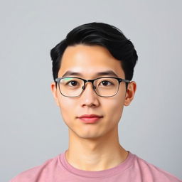 A professional passport photo featuring a person with a neutral expression, facing forward, eyes open, and mouth closed