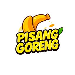 A colorful and inviting logo design for 'PISANG GORENG', featuring the text in a bold, playful font
