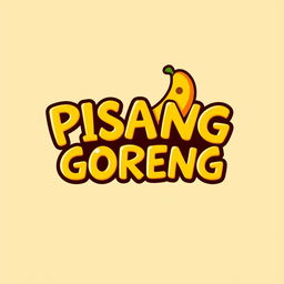 A colorful and inviting logo design for 'PISANG GORENG', featuring the text in a bold, playful font