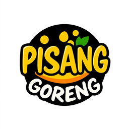 A colorful and inviting logo design for 'PISANG GORENG', featuring the text in a bold, playful font