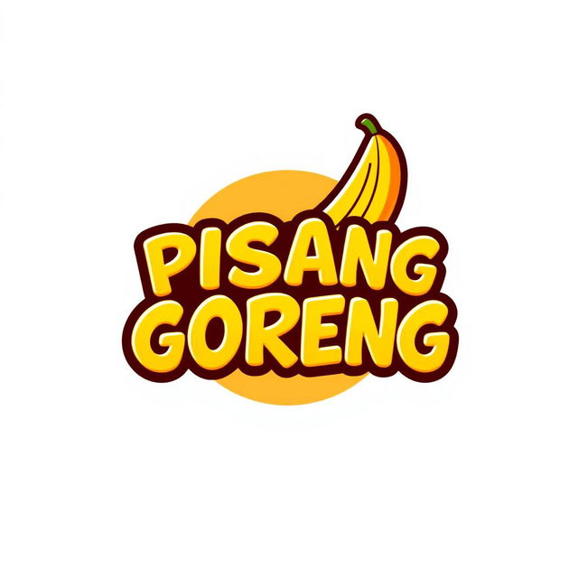 A colorful and inviting logo design for 'PISANG GORENG', featuring the text in a bold, playful font